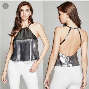 Marciano Silver swing crop top xs